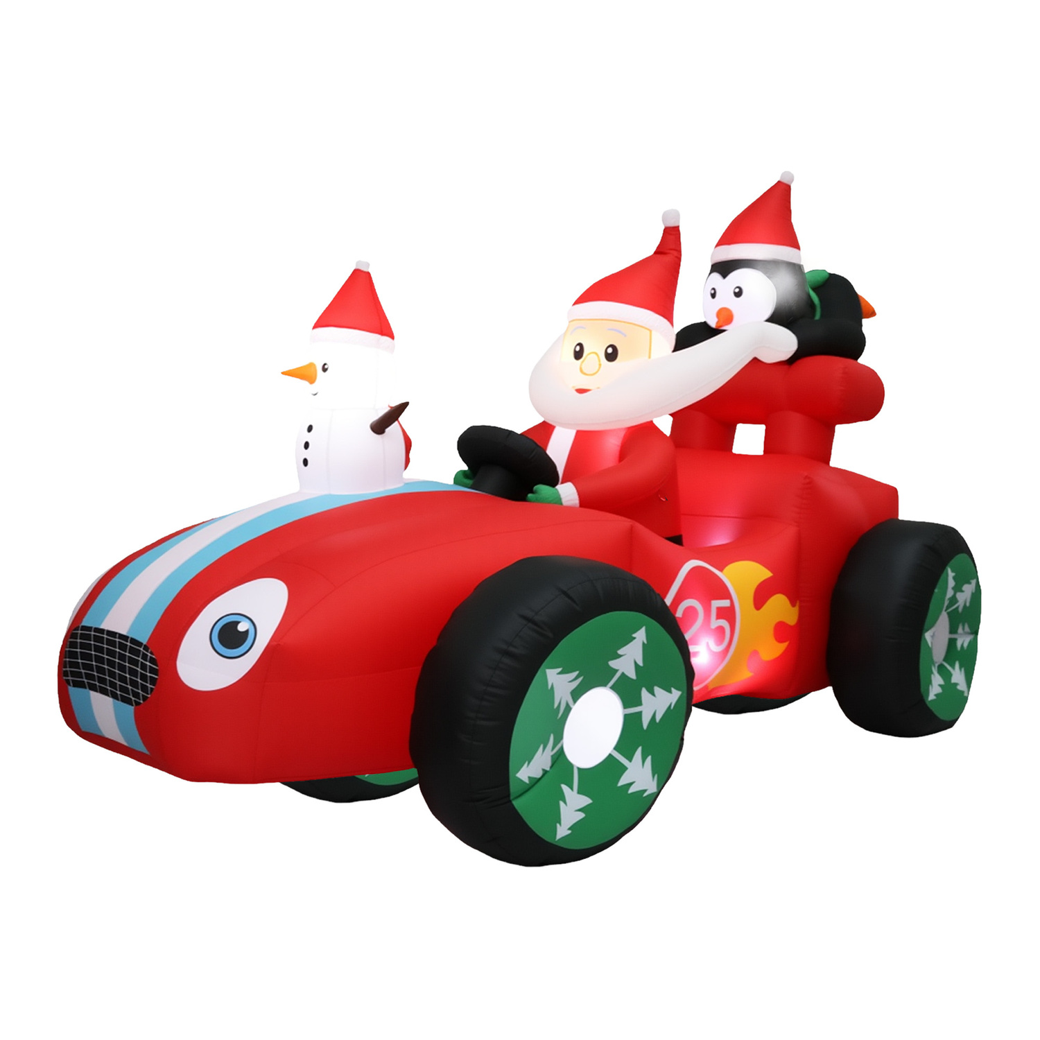 Dasher Santa & Racecar LED Inflatable Christmas Decoration