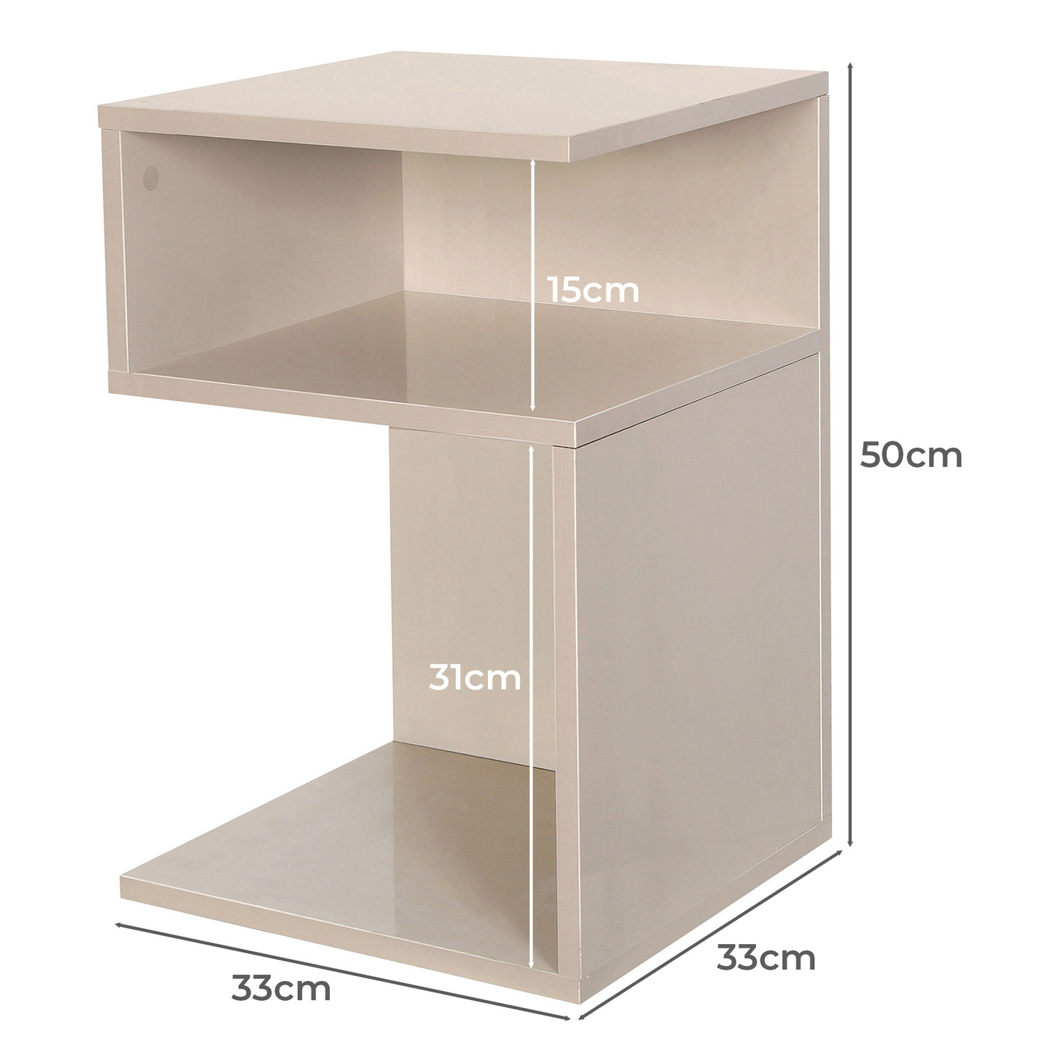 Darcy S-Shaped Bedside Table
