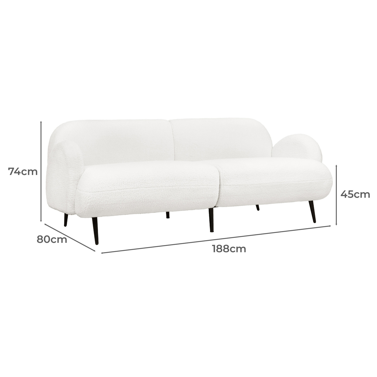 Greer 3 Seater Upholstered Sofa