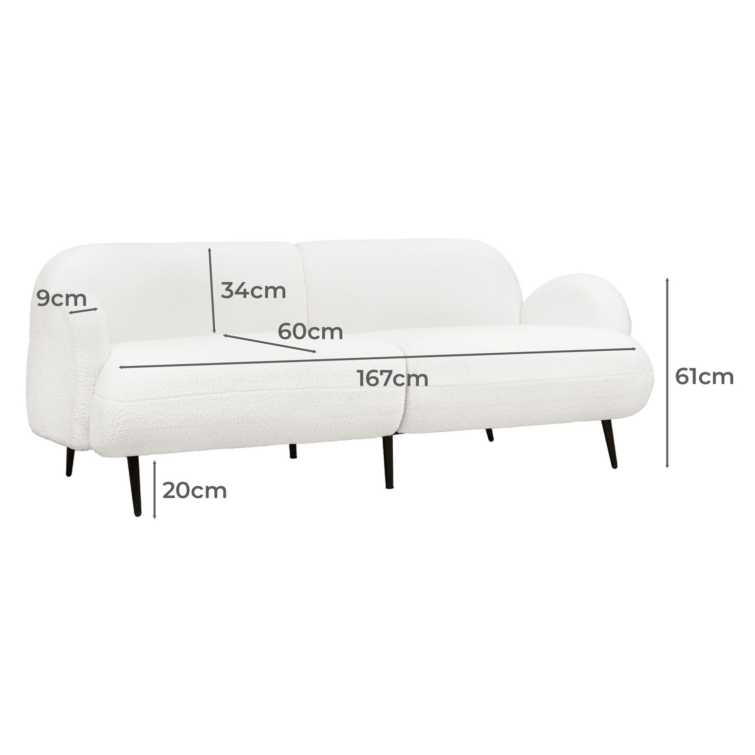 Greer 3 Seater Upholstered Sofa