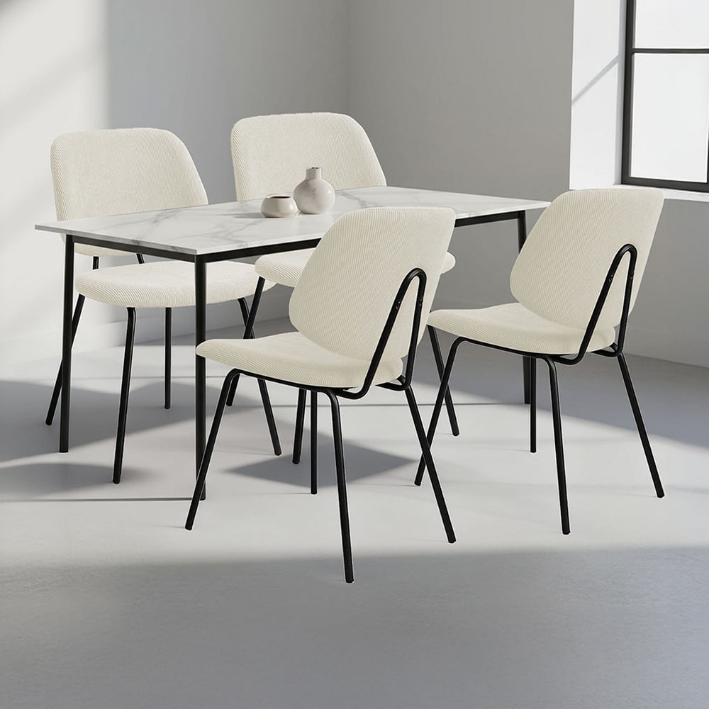 Ivory Bianca Corduroy Dining Chairs
