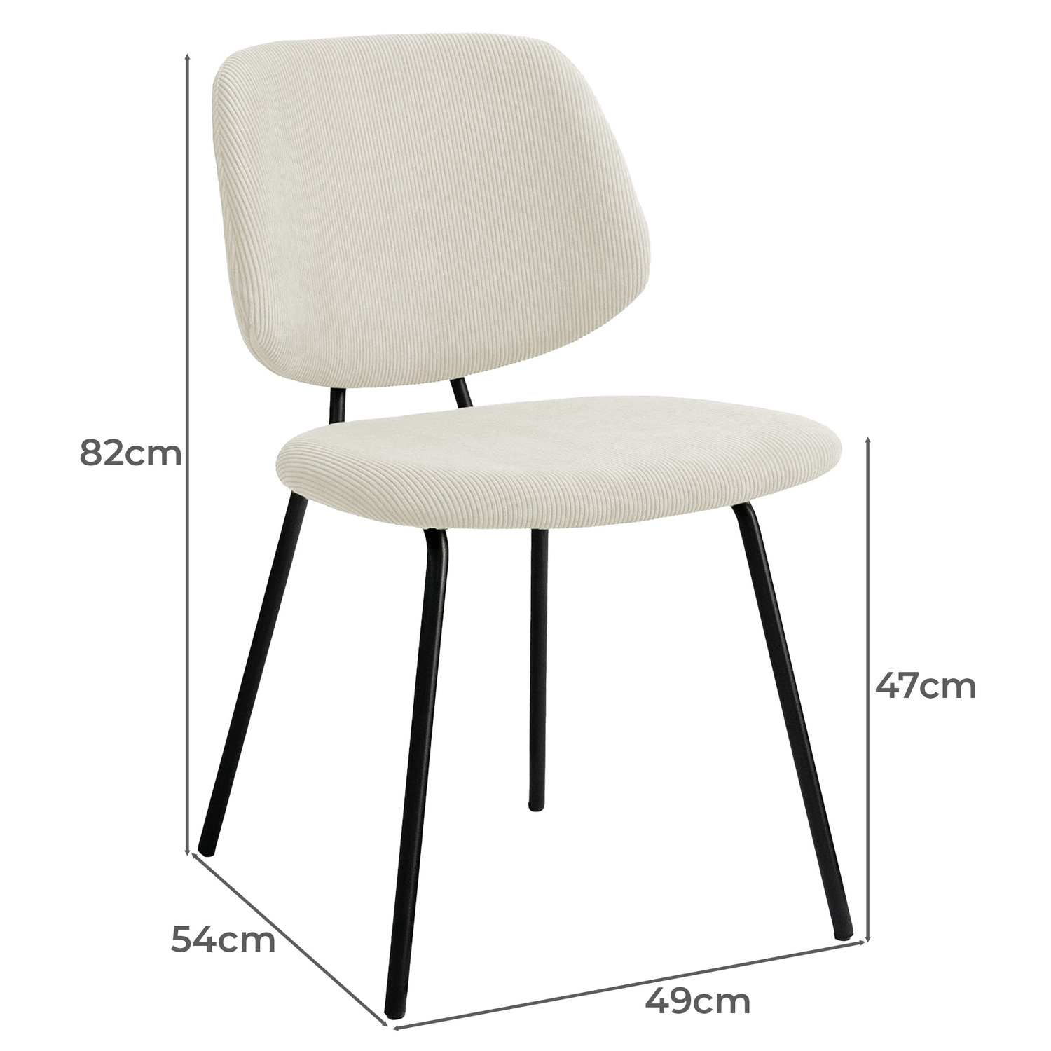 Ivory Bianca Corduroy Dining Chairs