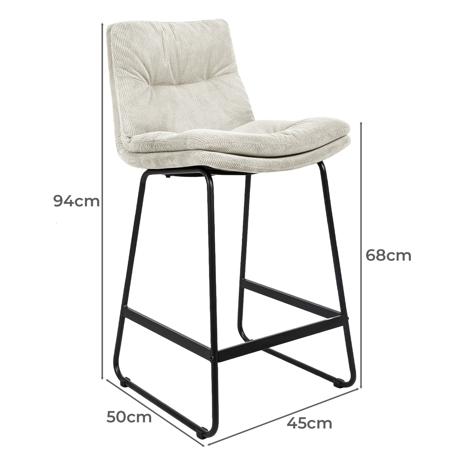 68cm Alexandra Corduroy Bar Stools