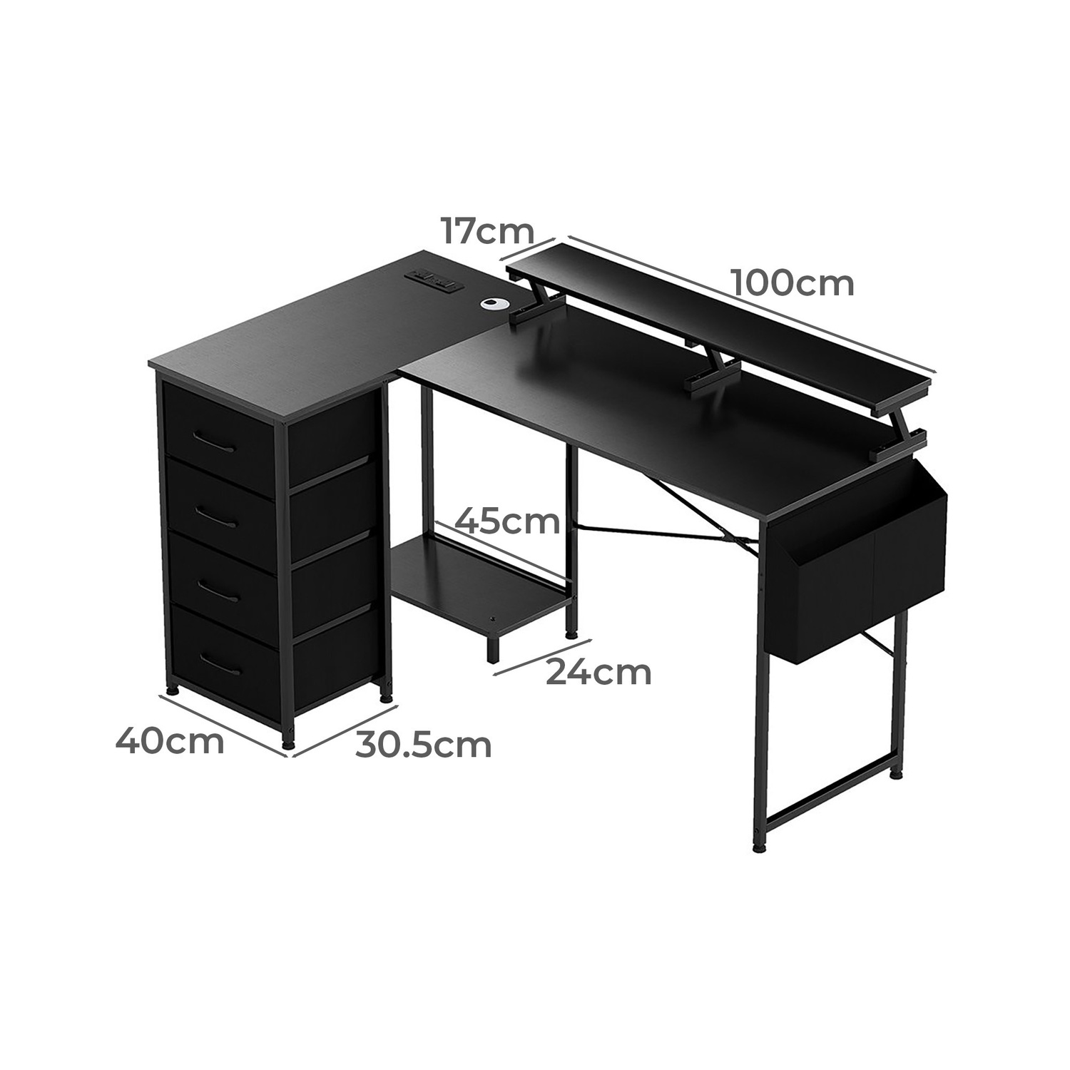 Aurora L-Shape LED Gaming Desk