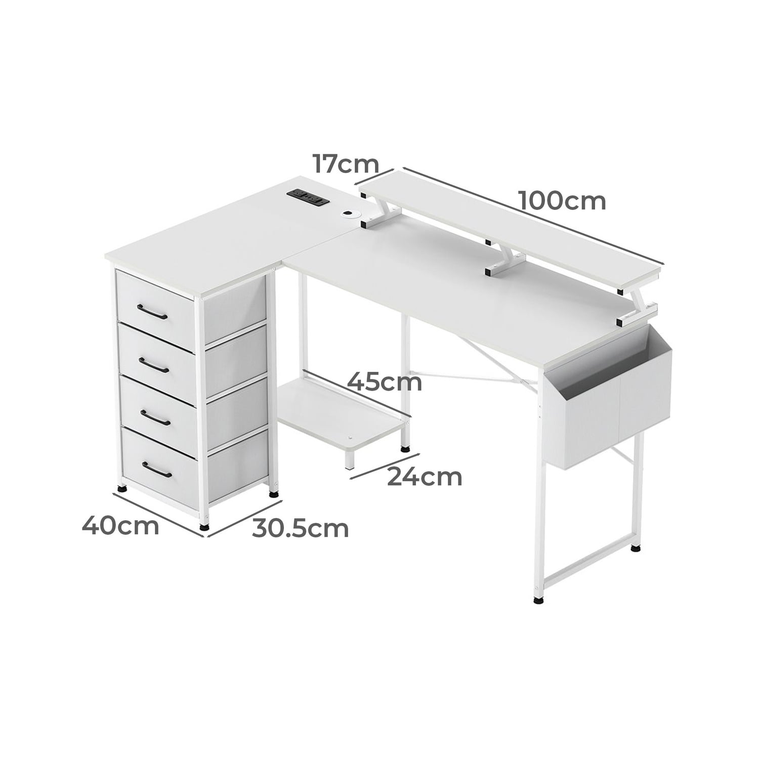 Aurora L-Shape LED Gaming Desk