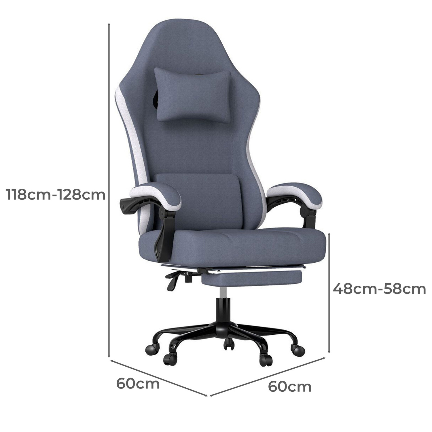 Rysel PU Leather Gaming Office Chair with Footrest