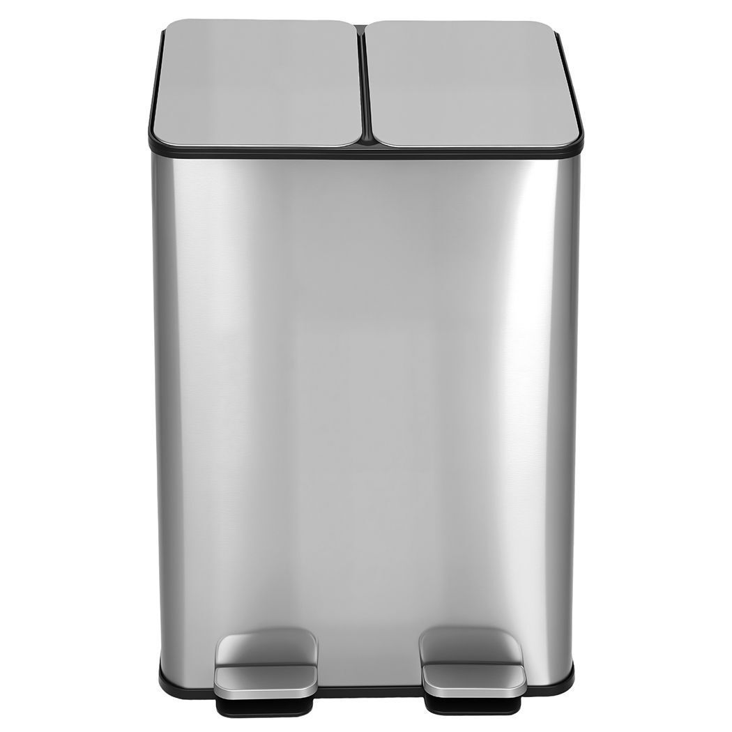 Zora 60L Stainless Steel Dual Bucket Rubbish Bin