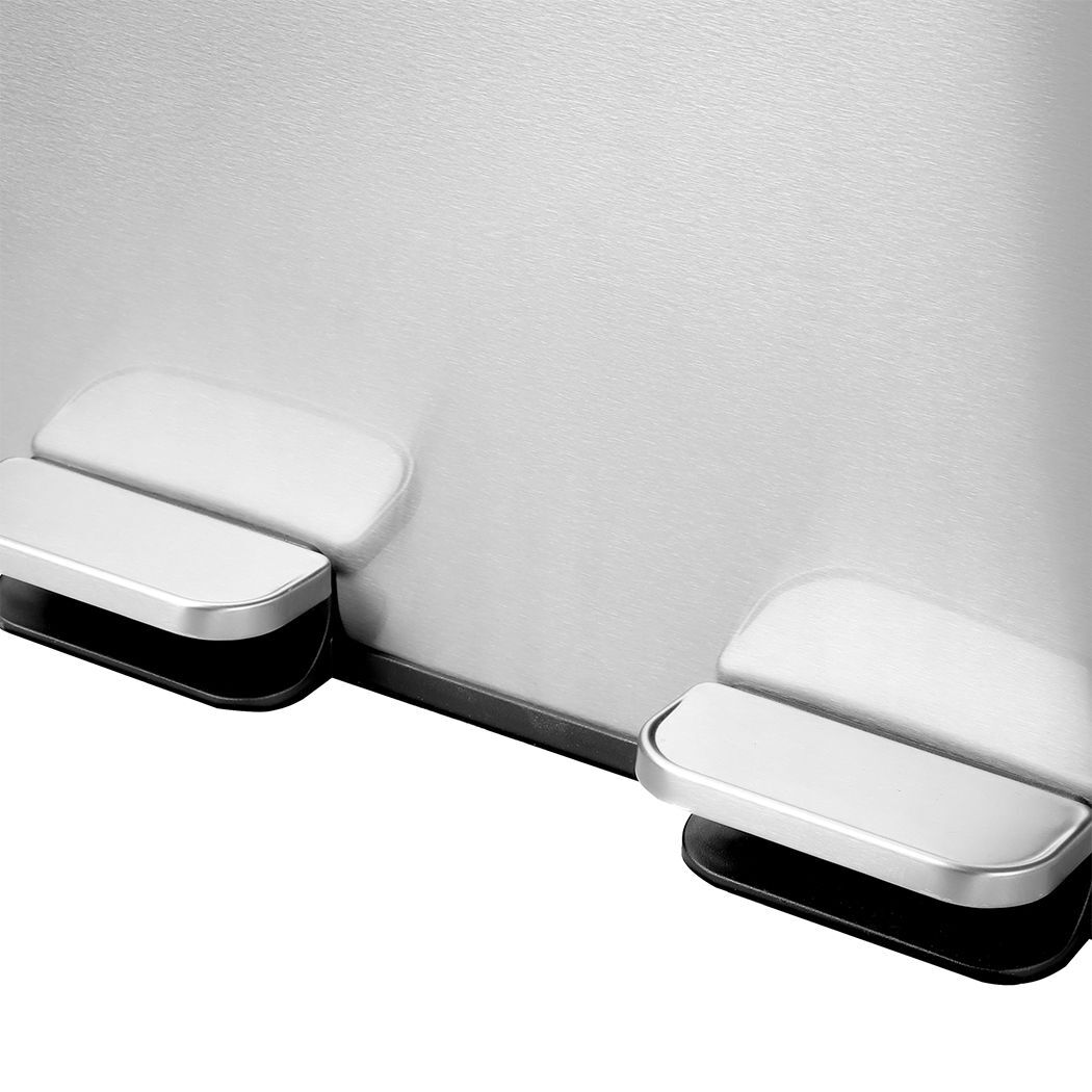 Zora 60L Stainless Steel Dual Bucket Rubbish Bin