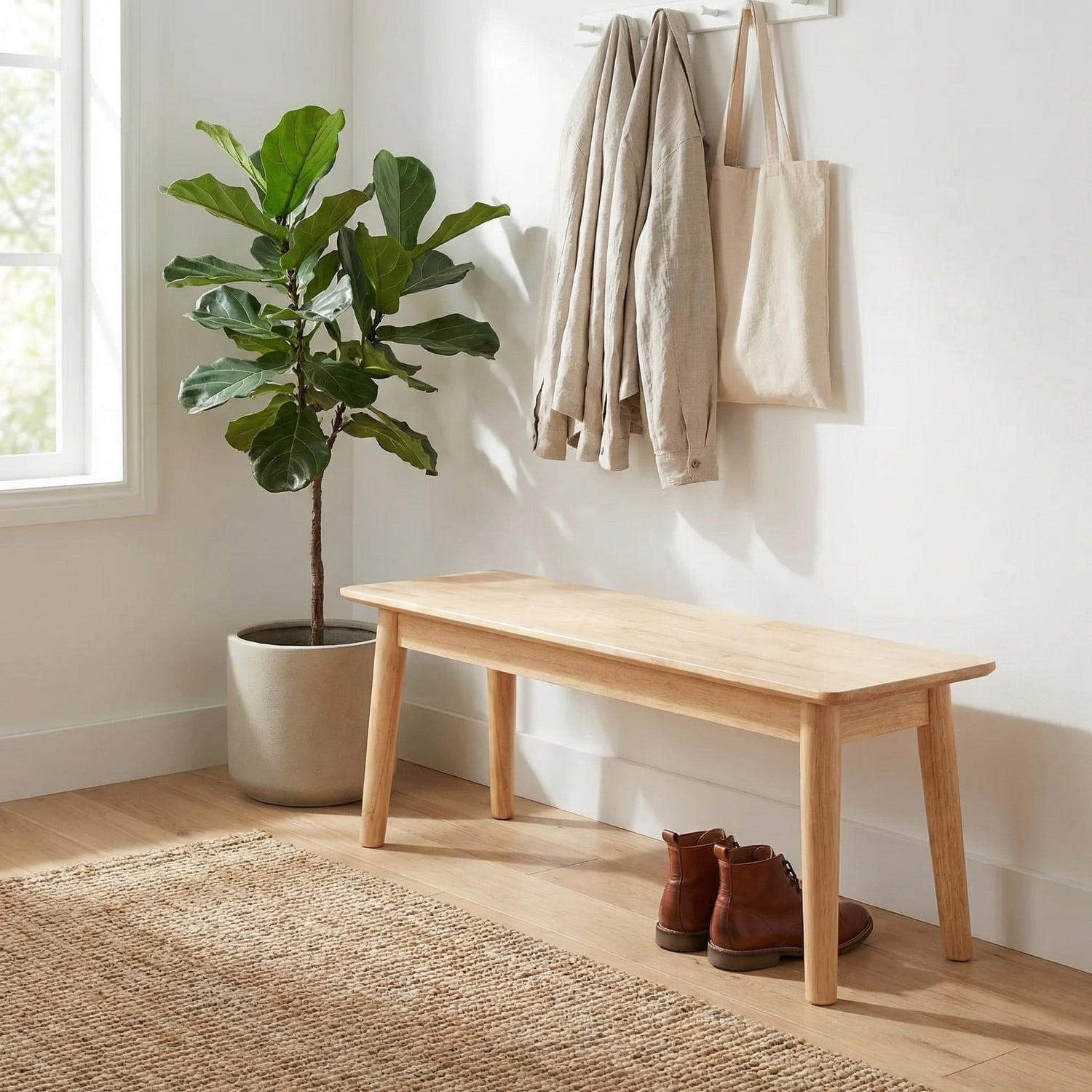 Loisa Rubberwood Dining Bench