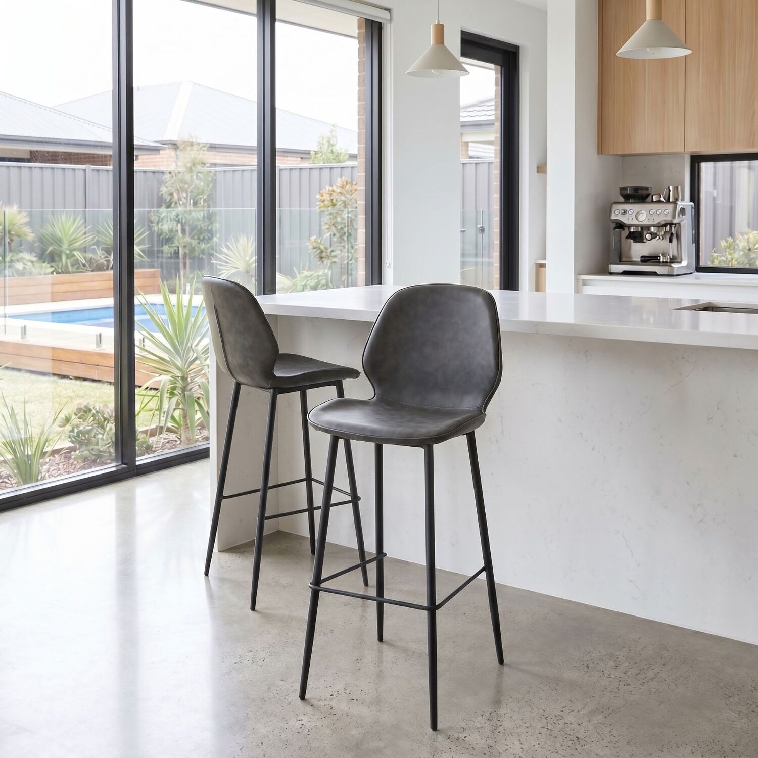 75cm Marcella PU Leather Barstools