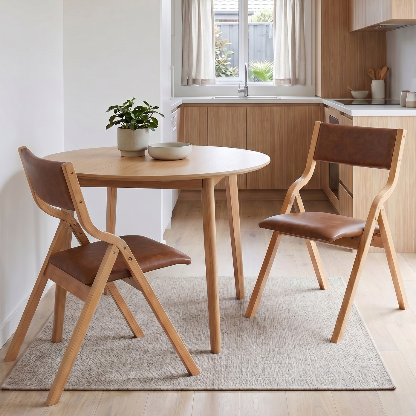 Vasilis PU Leather Foldable Dining Chairs