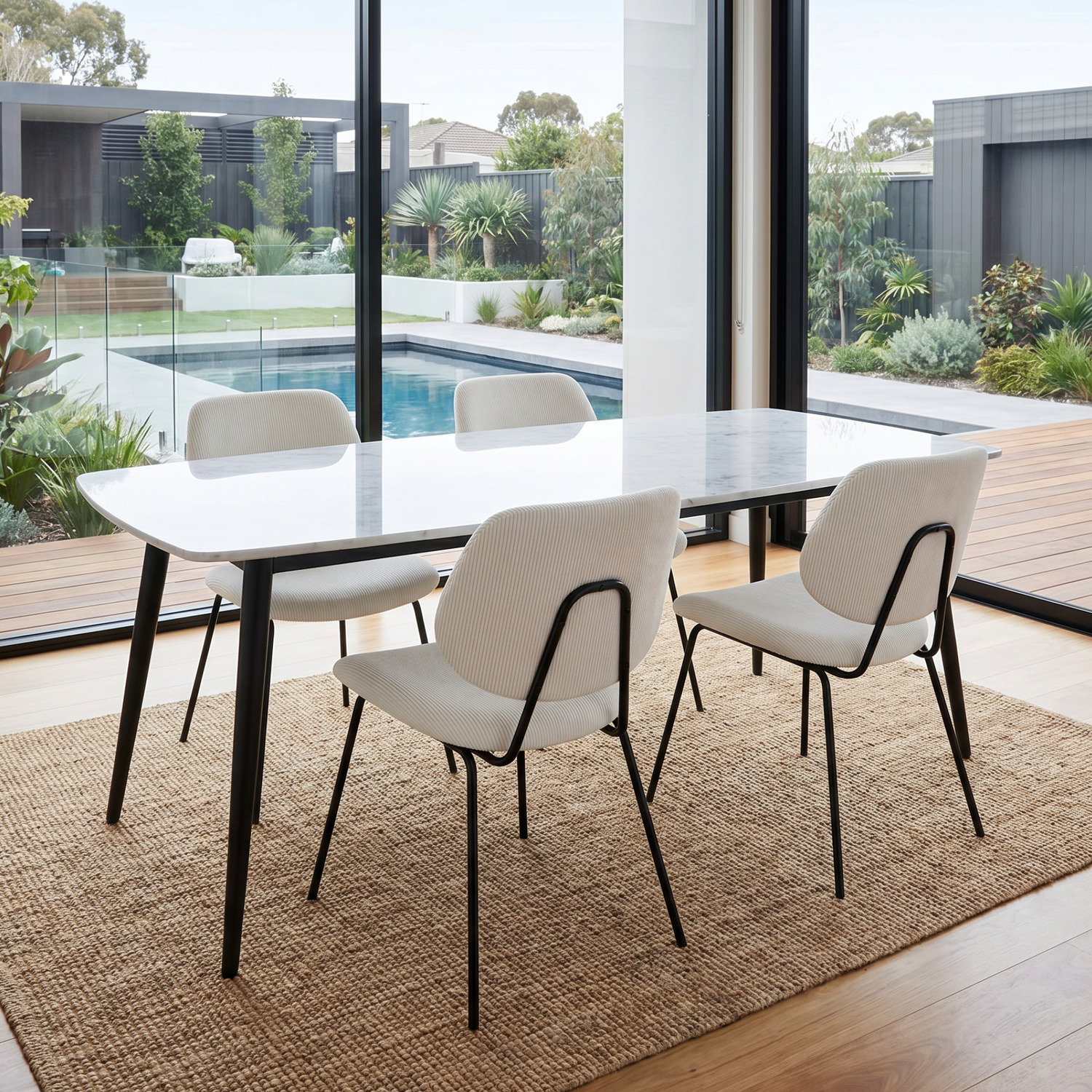 Ivory Bianca Corduroy Dining Chairs