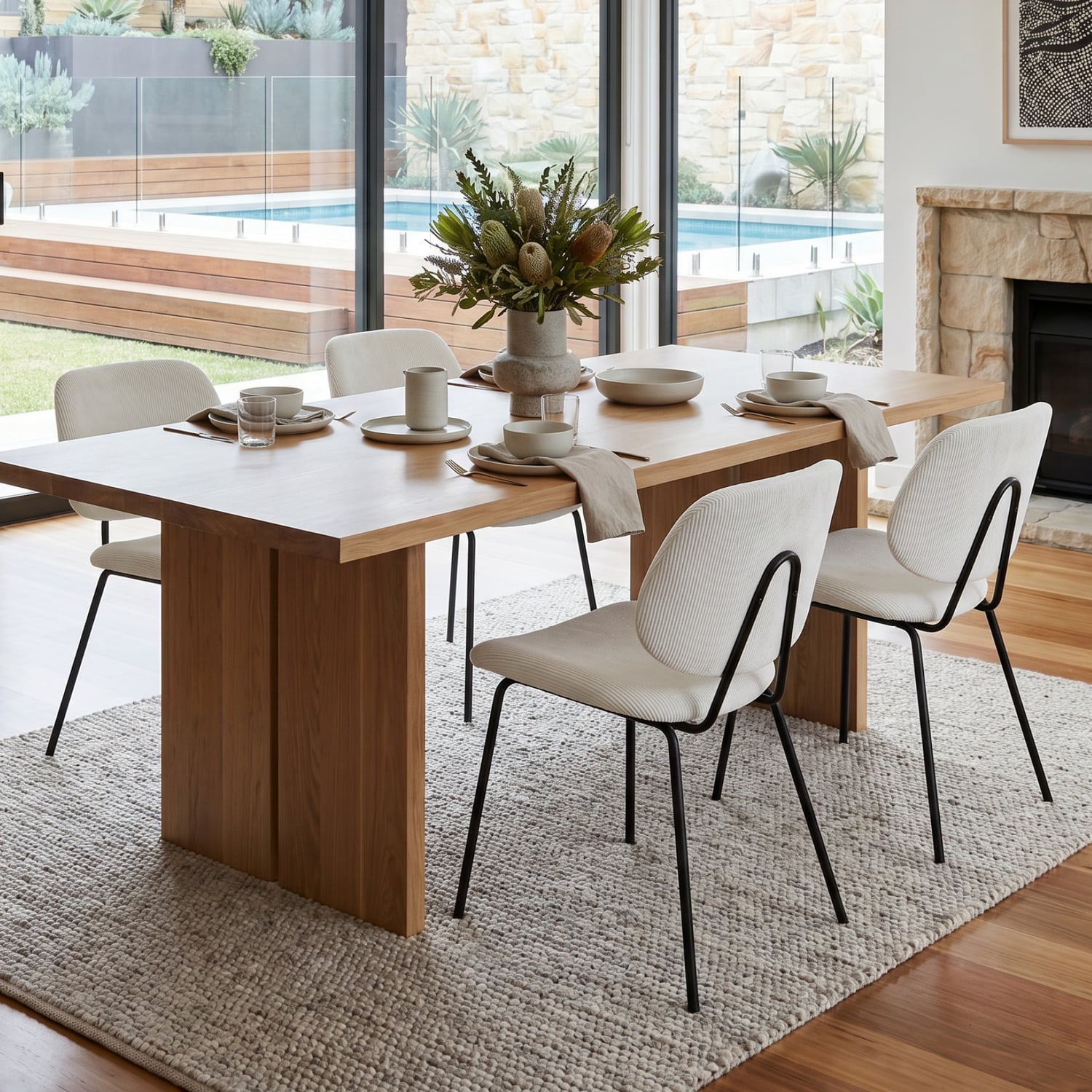 Ivory Bianca Corduroy Dining Chairs