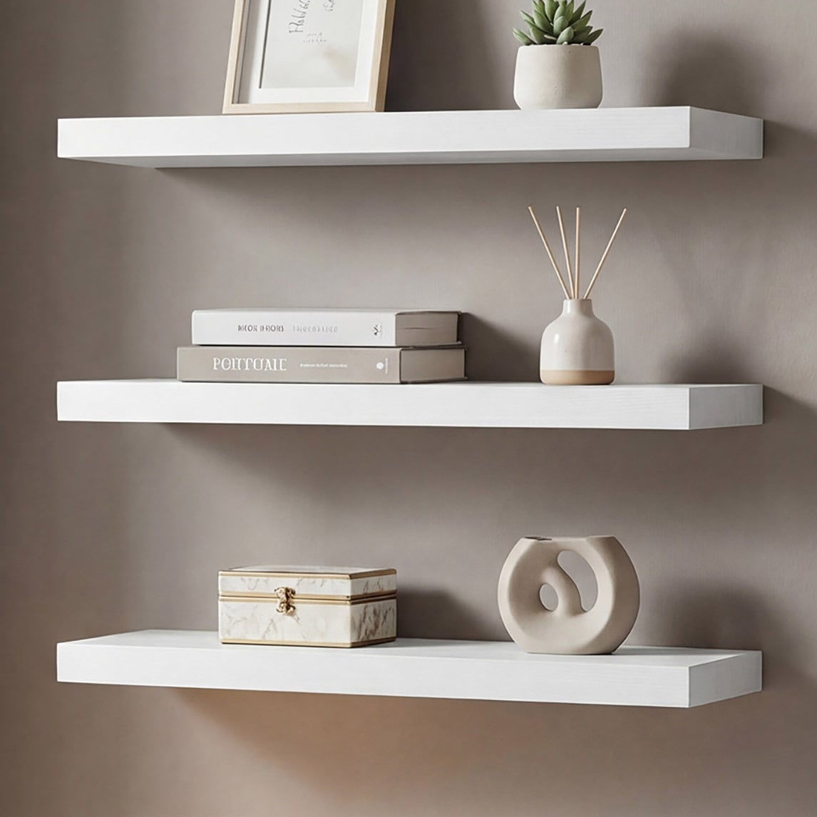 White Keira Floating Shelves