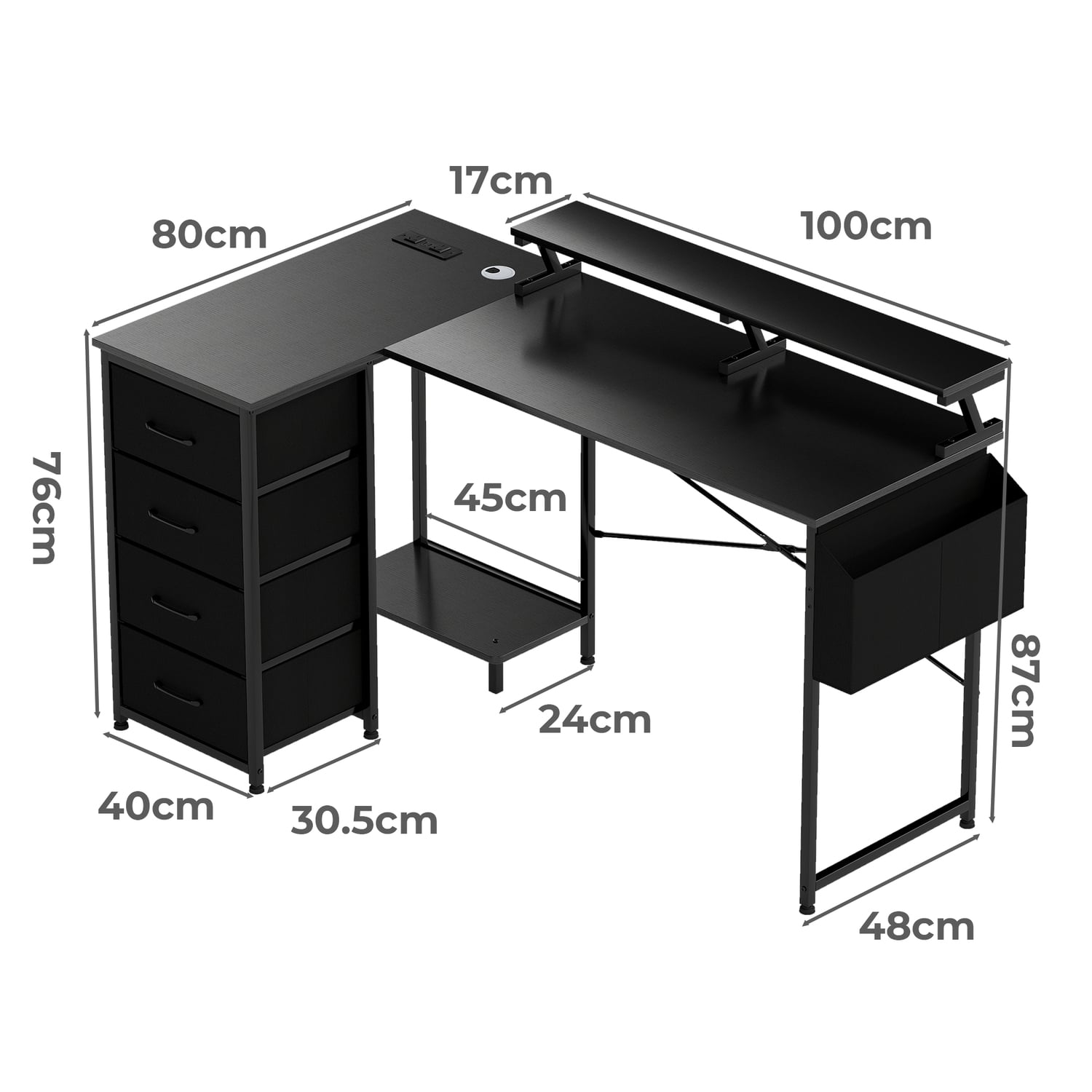 Aurora L-Shape LED Gaming Desk