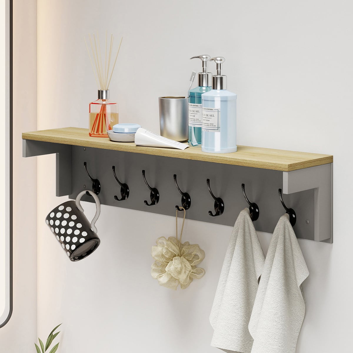 Nevaeh 7 Hook Wall Hanger