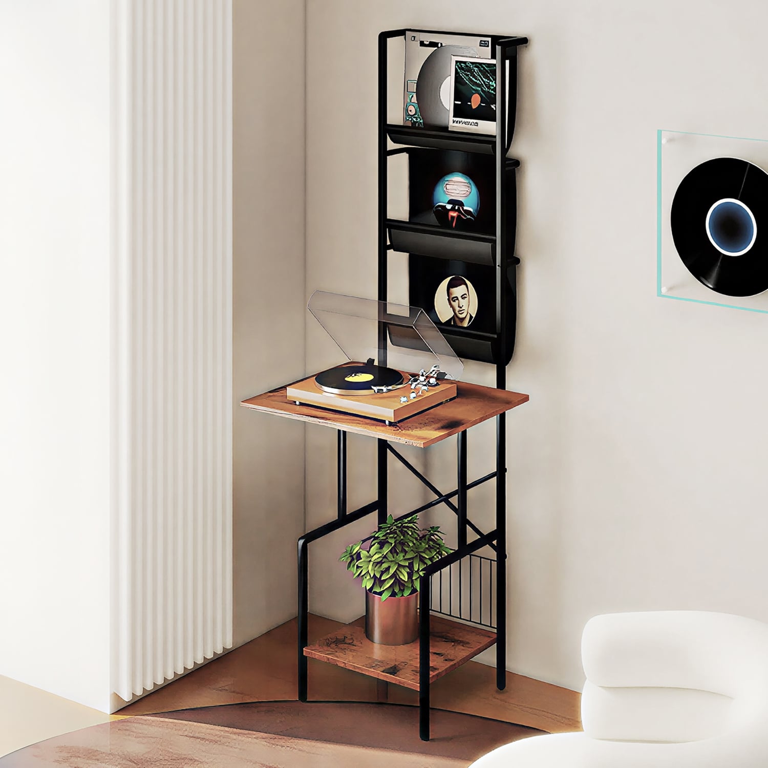 Kinsley Vinyl Display Shelf Cabinet
