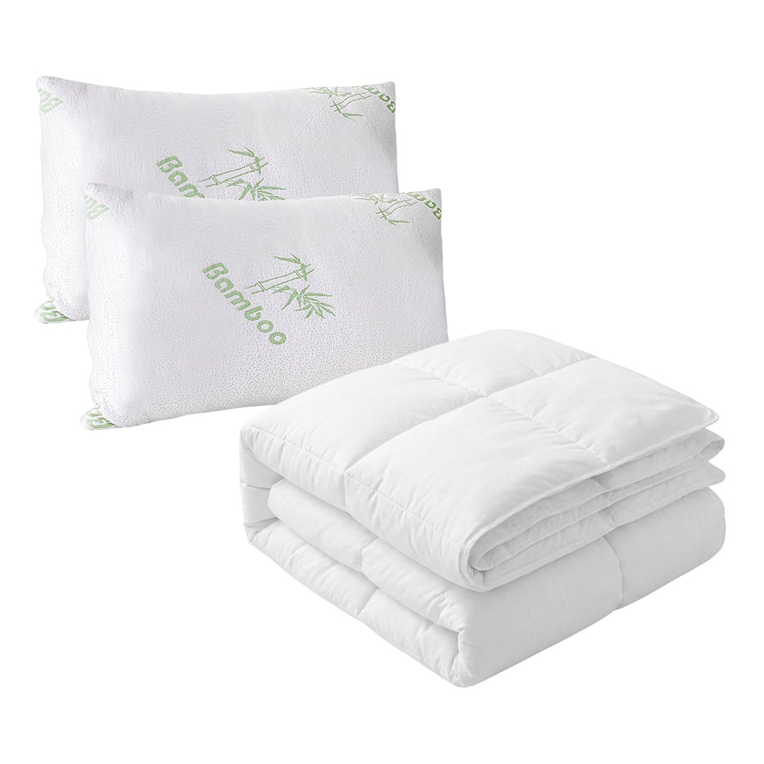 Memory Foam Pillow & All Seasons Quilt Set