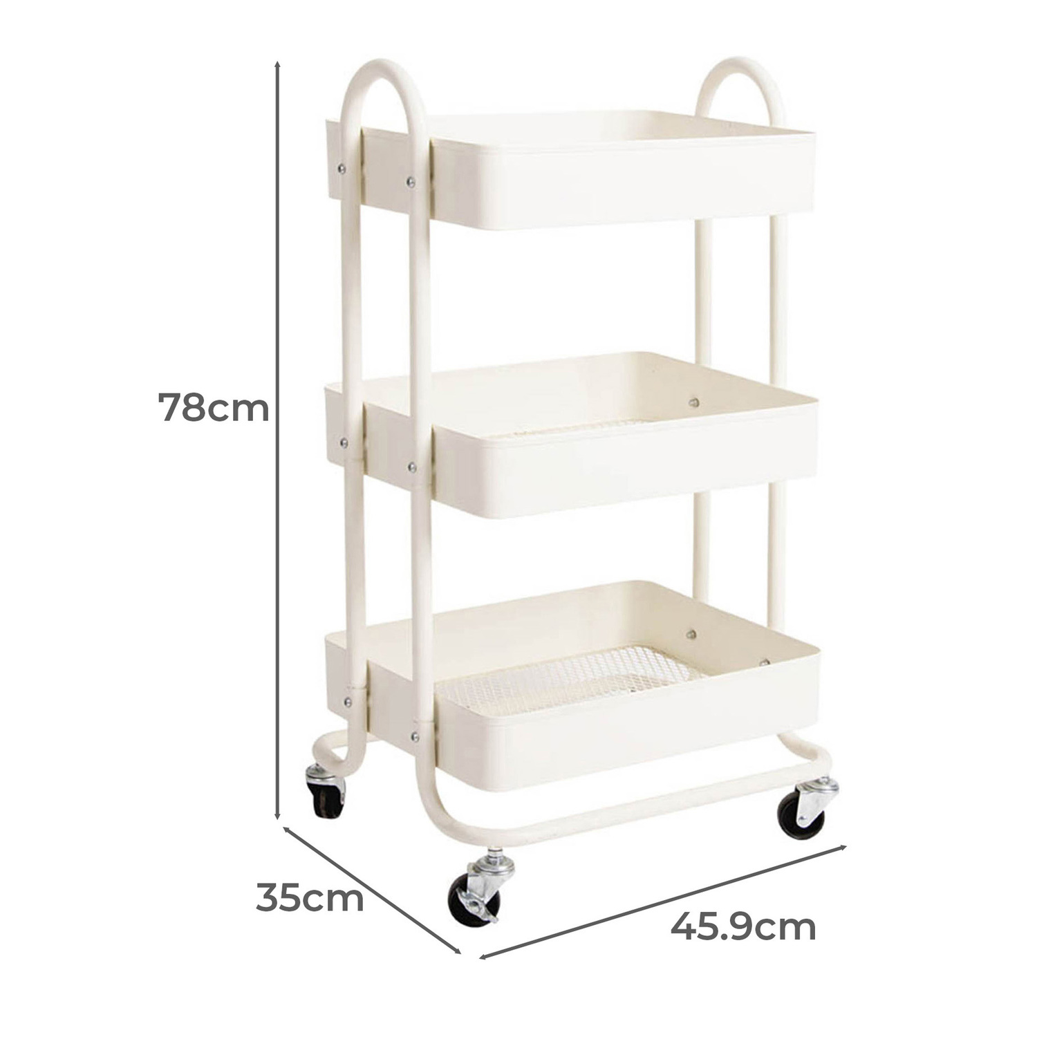 Shelton 3 Tier Metal Storage Trolley