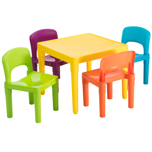 Kids 4 Seater Table Chair Set, Kids Round Table And Chair Set