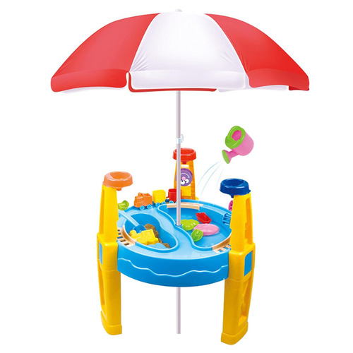 Gem Toys Kids' Outdoor Sand & Water Table with Umbrella Set