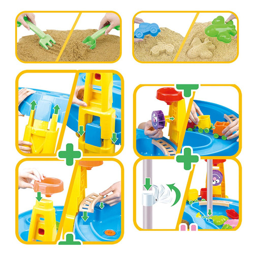 Gem Toys Kids' Outdoor Sand & Water Table with Umbrella Set