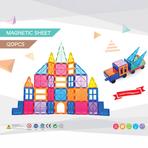 Gem Toys 120 Piece Magnetic Tile Set