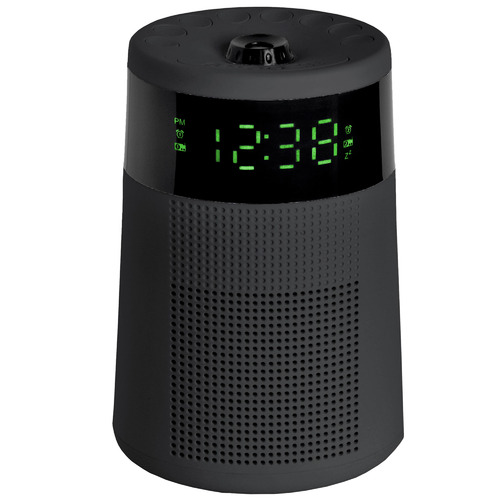 Black Cylinder Alarm Clock with Projector