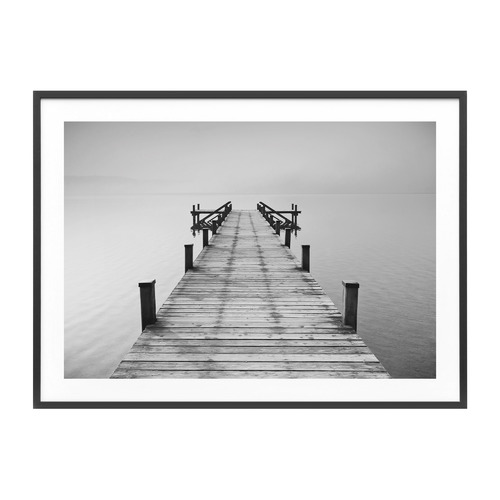 Black & White Jetty Framed Print