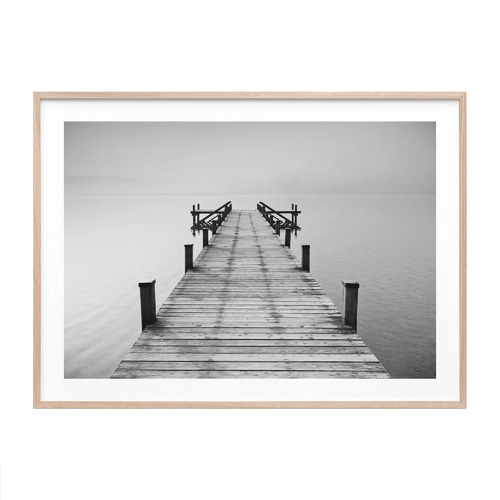 Black & White Jetty Framed Print