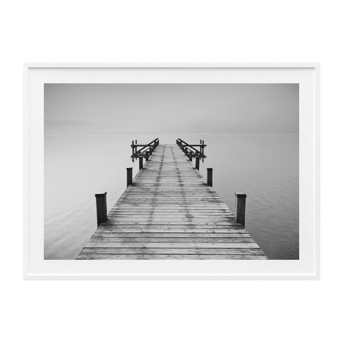 Black & White Jetty Framed Print