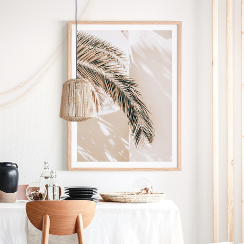 Shaded Palm Framed Paper Print Wall Art