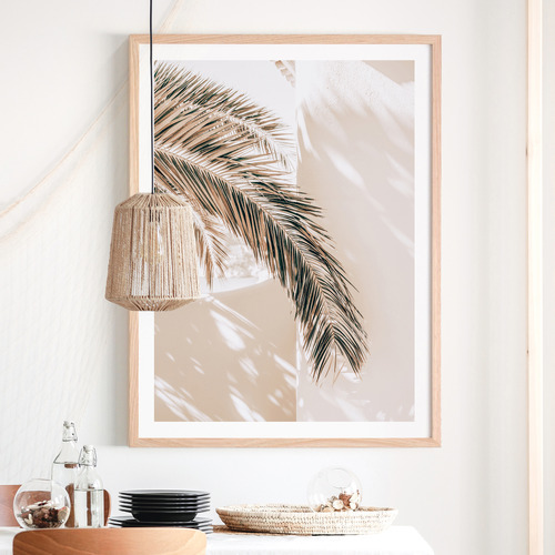 Shaded Palm Framed Paper Print Wall Art