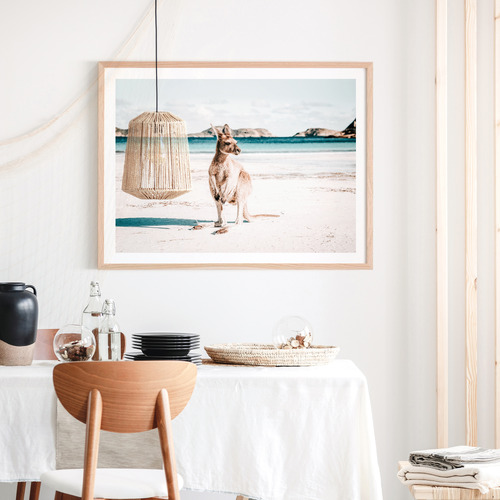 Beach Paws Framed Paper Print Wall Art