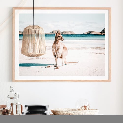 Beach Paws Framed Paper Print Wall Art