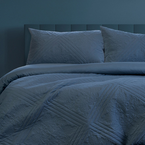 Cornflower Blue Eddison Quilt Cover Set Temple & ster