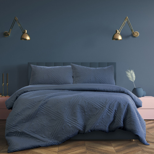 Cornflower Blue Eddison Quilt Cover Set Temple & ster