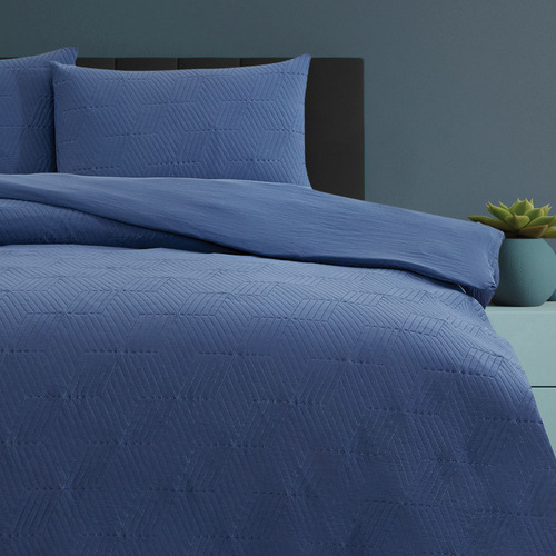 Navy Maxwell Pinsonic Quilt Cover Set Temple & ster