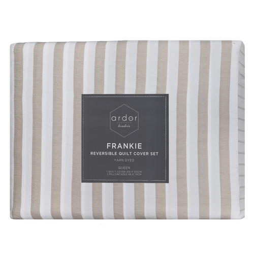 Natural Stripe Frankie Quilt Cover Set