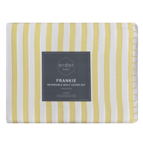 Yellow Stripe Frankie Quilt Cover Set