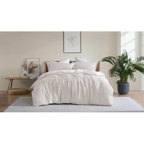 Natural Stripe Frankie Quilt Cover Set