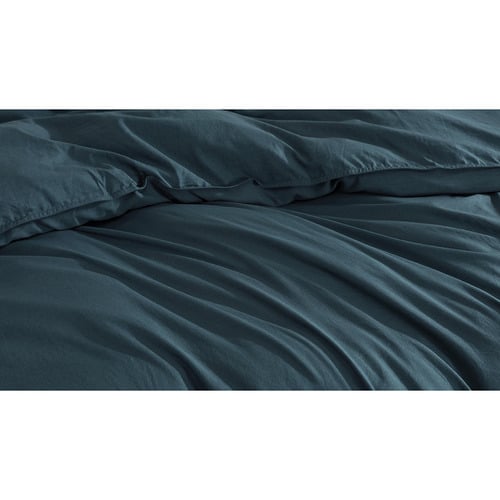 Navy Ricki Vintage-Look Quilt Cover Set