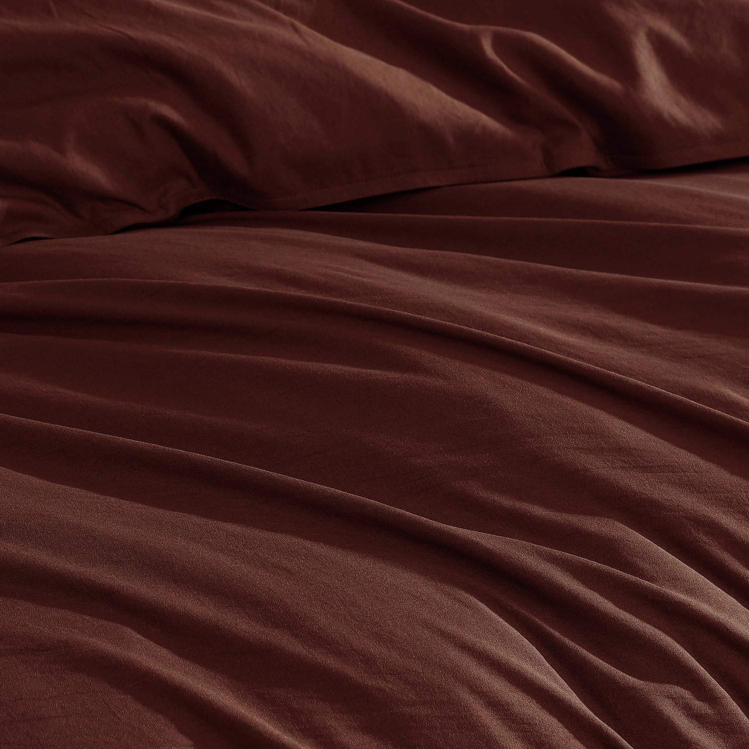 Mahogany Ricki Vintage Washed Polyester Quilt Cover Set