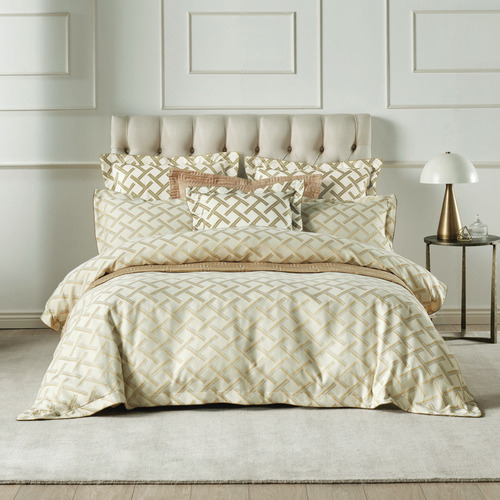 Champagne Valeria Cotton-Blend Quilt Cover Set