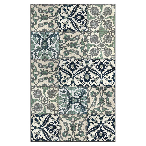 Eclectic Green Armenian Vinyl Rug