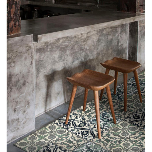 Eclectic Green Armenian Vinyl Rug