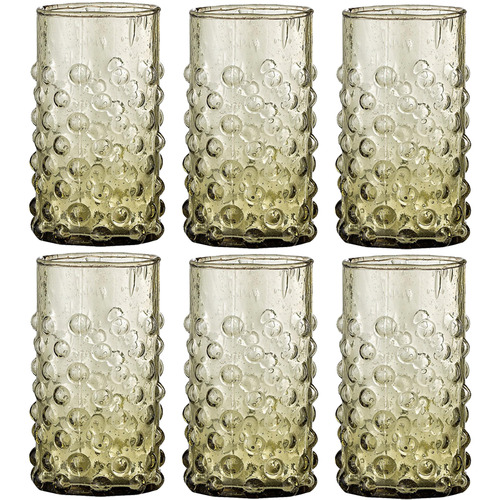 green drinking glasses