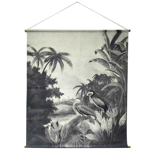 Vintage Style Cranes Canvas Wall Hanging Reviews Temple Webster - Forest Wall Tapestry Australia