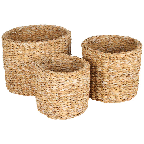 3 Piece Sunshine Cylinder Seagrass Basket Set