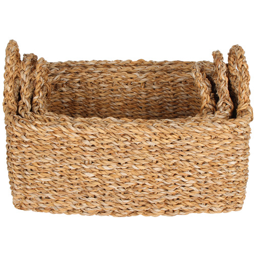 3 Piece Bondi Rectangular Seagrass Basket Set